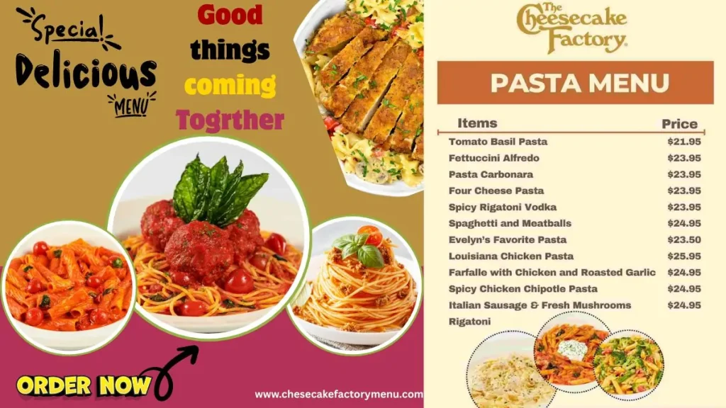 The Cheesecake Factory Pasta Menu With Prices