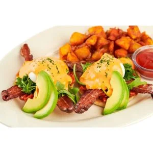 Bacon and Avocado Benedict