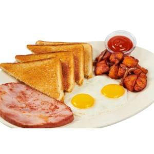 Farm Fresh Eggs with Grilled Ham