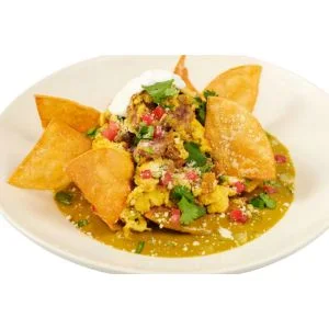 Green Chilaquiles and Eggs