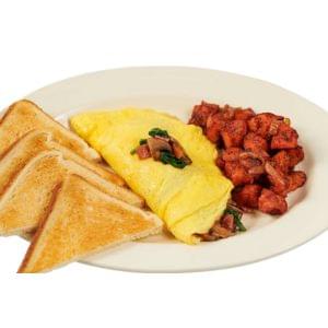 Spinach, Mushroom, Bacon and Cheese Omelette