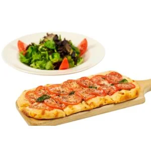 Fresh Basil, Tomato and Cheese Flatbread Pizza