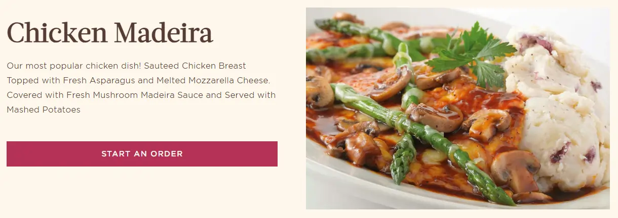 cheesecake factory chicken madeira price per person